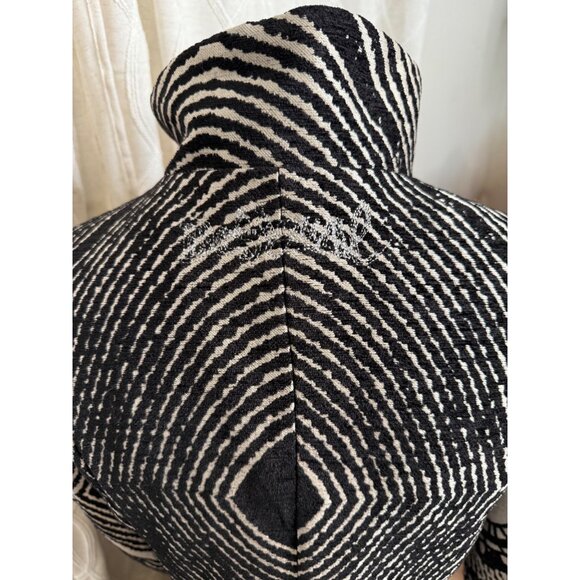 VTG Artsy Desigual We love Womens 40 Patchwork Tapestry Trench Coat Jacket Retro - Picture 13 of 16